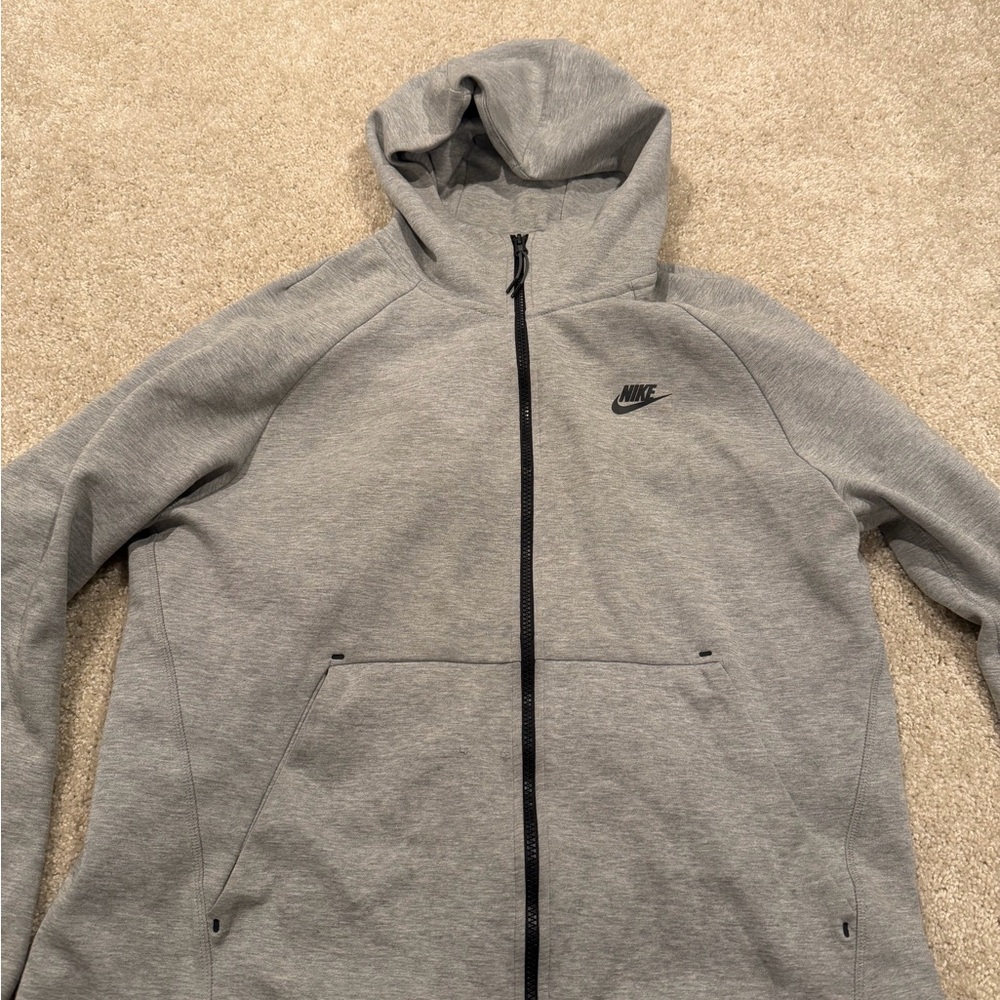 Nike Gray Zip-Up Tech Fleece Hoodie